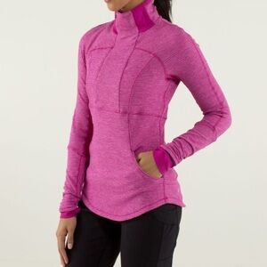 LULULEMON Base Runner 1/2 Zip Raspberry Pink Size 10